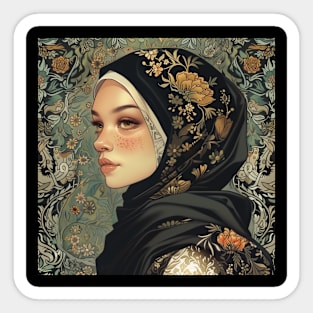 The Muslim woman painting Sticker